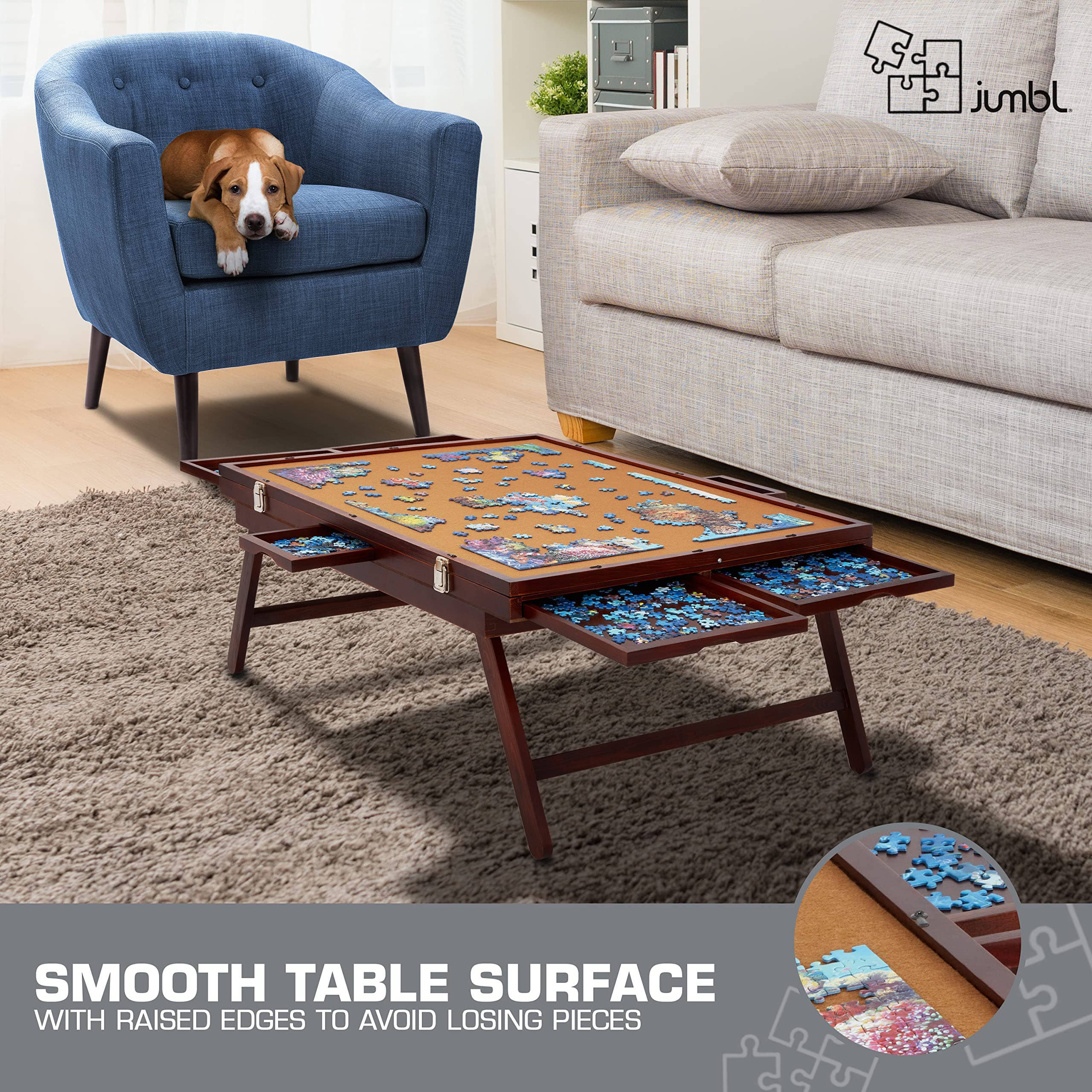 Jumbl – Engroshandel Puslespil - Voksen – 1000 brik træpuslespil, 23 „x 31“ med dæksel8