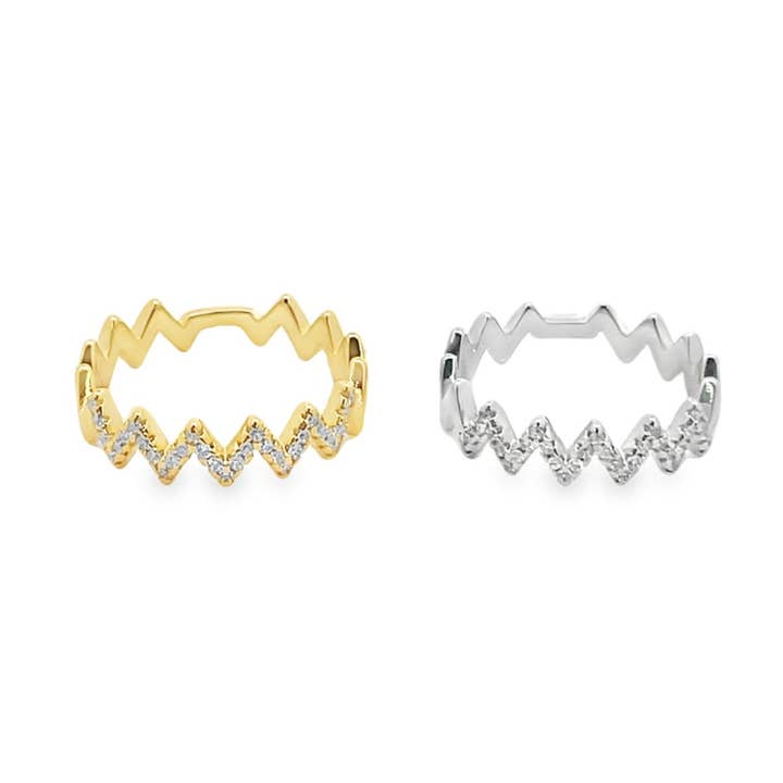 Zig Zag Ring Med Micro CZ Stenar för wholesale av MIA Jewelry