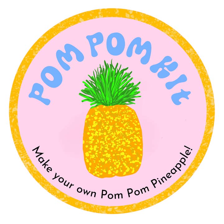 Pineapple Pom Pom DIY Kit for wholesale by Fat Pom Poms
