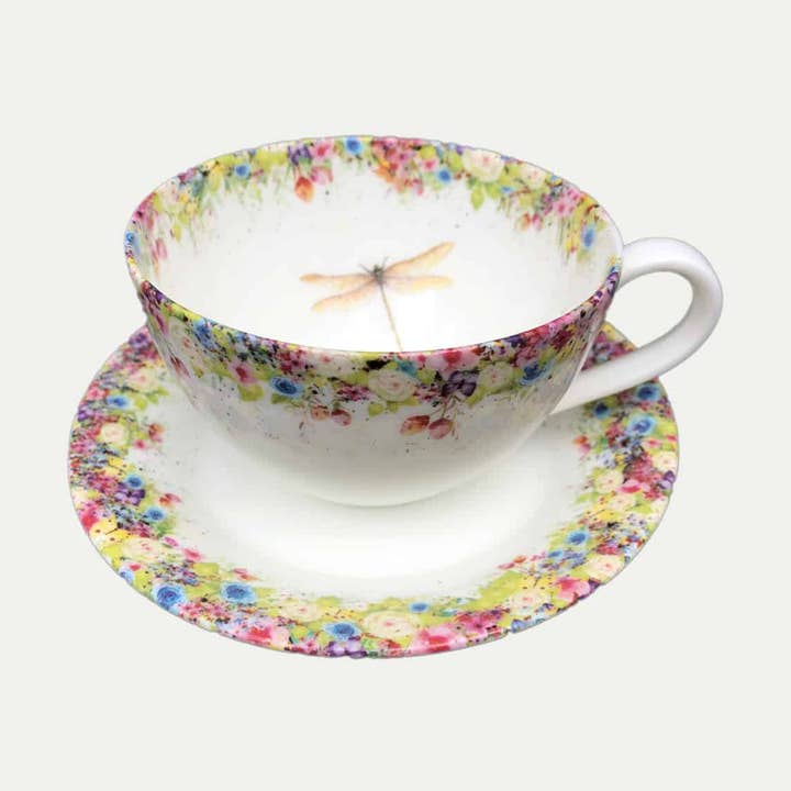 Wild Summer And Dragonfly - Kopp Och Fat för wholesale av Cheney Penrose Designs