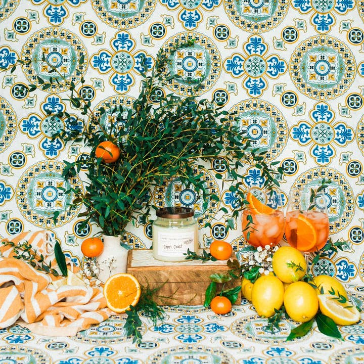 Palms, Psalms, & Prosecco – Großhandel Kerze im Glas / gefüllte Kerze – Sojakerze Zitrusküste