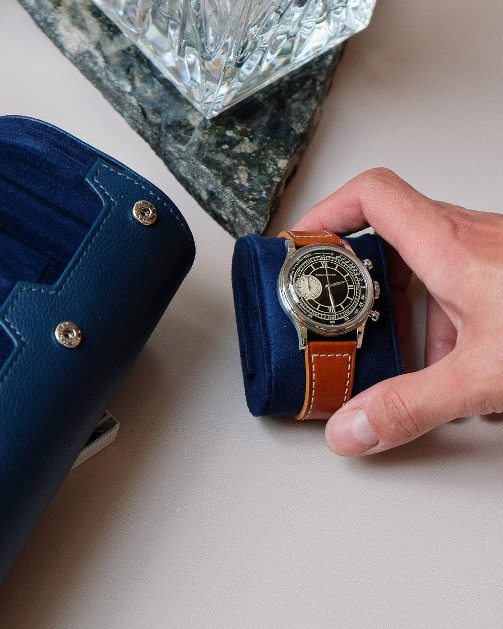 Maison Scarlett - Wholesale Jewelry Box/Organizer - James 3-slots PU leather watch box2