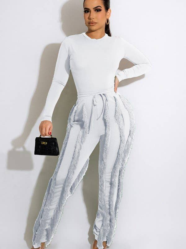 Aria Romance - Wholesale Top & Pant Set (NOT Loungewear) - Women's - Fringe Lace Two-Piece Romper8