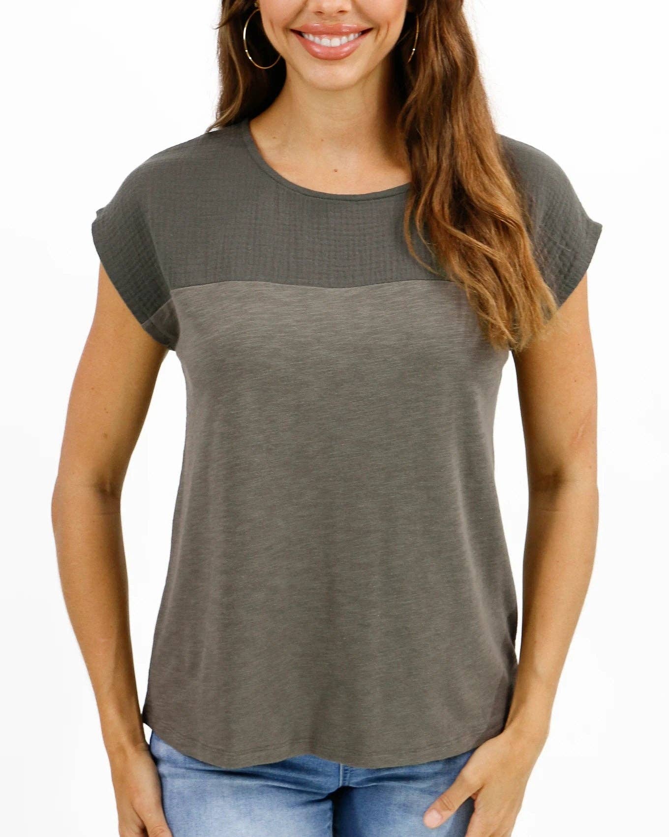 Better Than Basic Tee in Olive for wholesale on Faire6