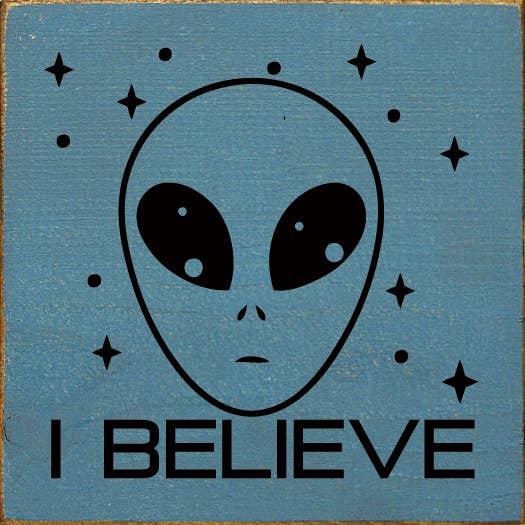 SAWDUST CITY – wholesale Sign – I believe (Alien) Sawdust City Wood Sign5