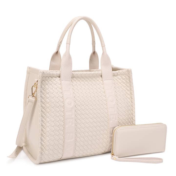 KAYLA+AVA - Wholesale Tote Bag - Women's - FLAMENCO WOVEN TOTE BAG WITH WALLET3