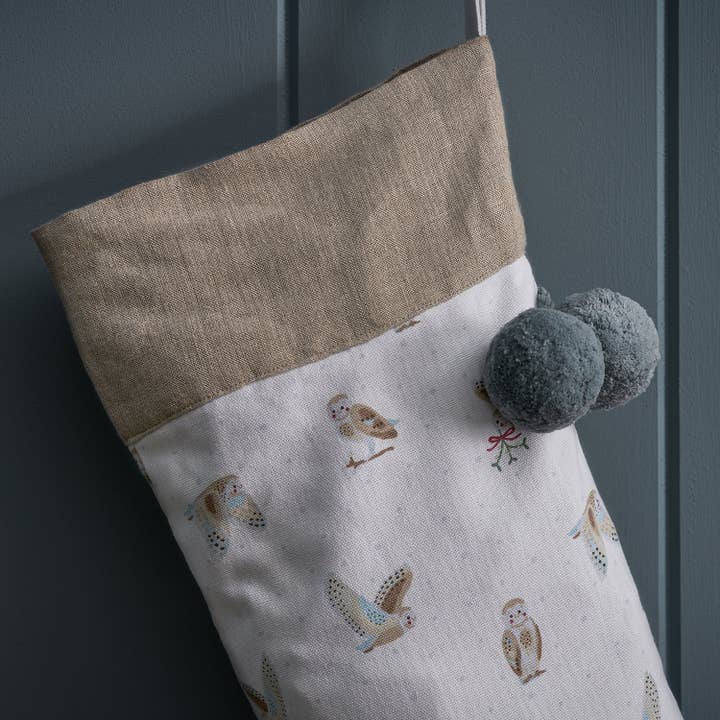 Sophie Allport – wholesale Holiday Stocking – Snowy Owls Christmas Stocking2