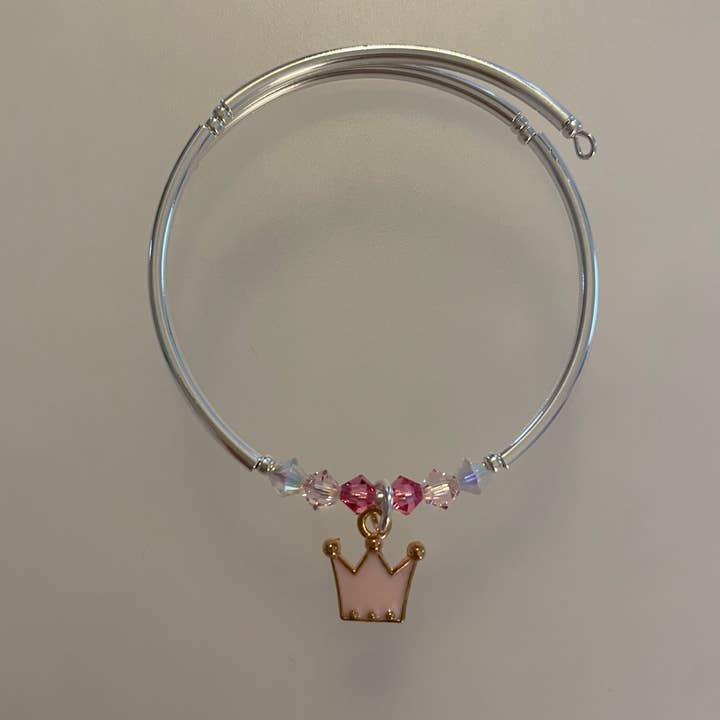 Chappy Girls - Wholesale Charm/Dangle Bracelet - Wicked Pink Princess CrownÂ