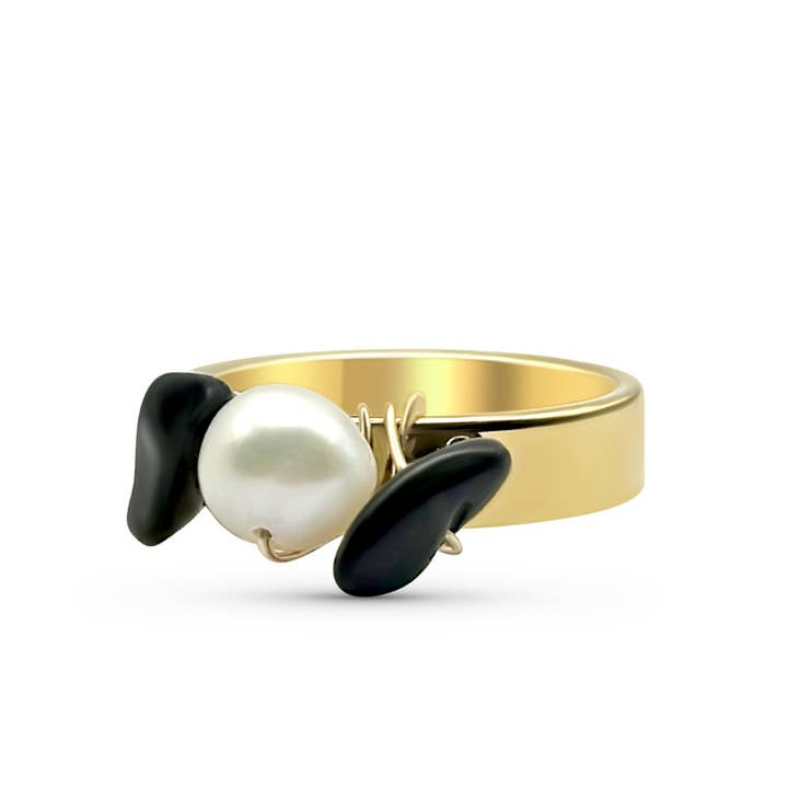Camilla Limón - Wholesale Cocktail/Statement Ring - Fresh Water Pearl with Gemstones Gold Ring5