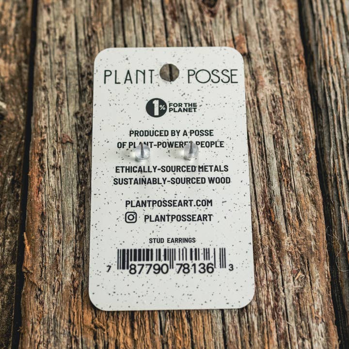 Plant Posse - Venta al por mayor Pendientes de botón/aretes de poste - Pendientes princesa rosa4