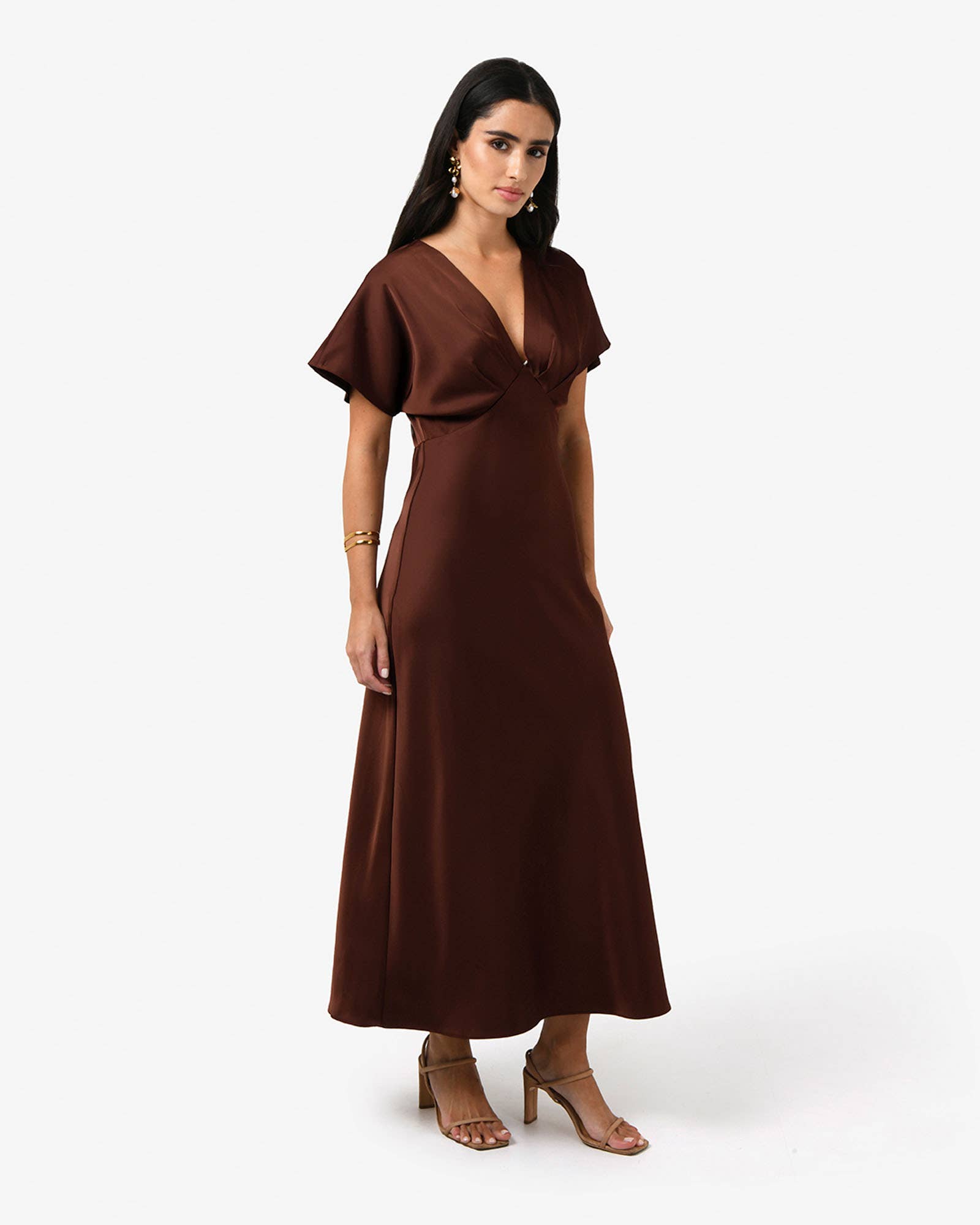 Forcast - Wholesale Dress - Women's - Forcast Women's Catalina V-Neck Satin Dress12