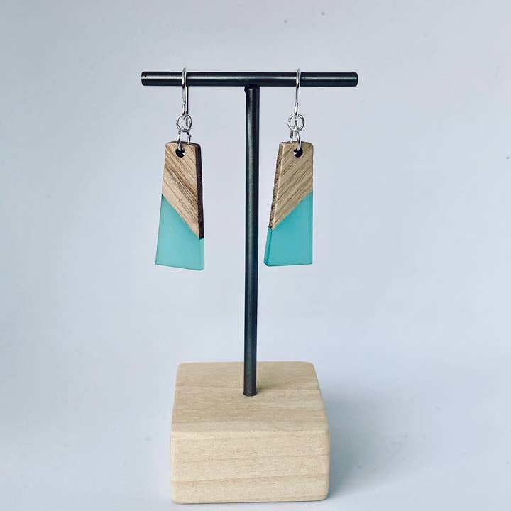 Nancy Reid Carr - Wholesale Dangle Earrings - Modern Boho - Trapezoid Earrings Wood/Resin10