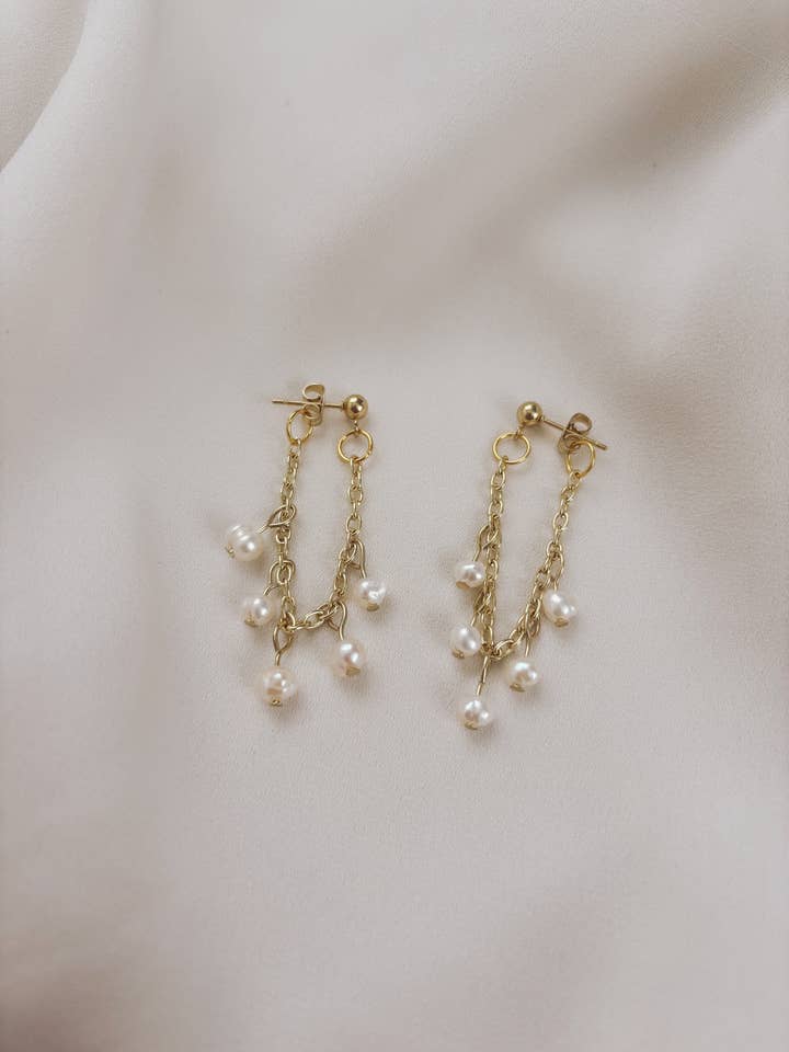 "First Ball" Earrings, Bridgerton-Inspired, Pearl Earrings for wholesale by Placed by Grace