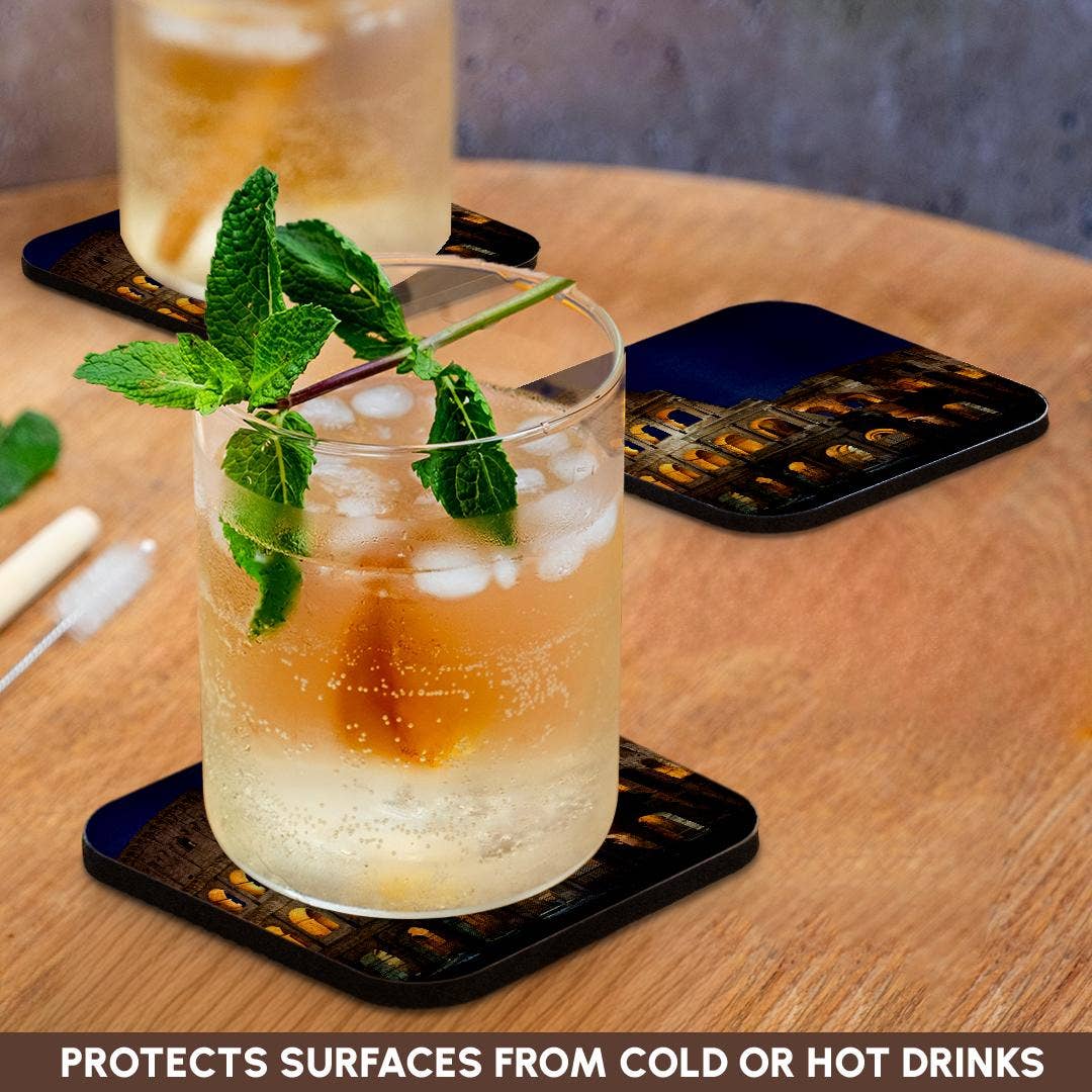 3dRose - Wholesale Coasters - 3dRose, Italy, Rome, Colosseum. Night scene at landmark., Coaster9