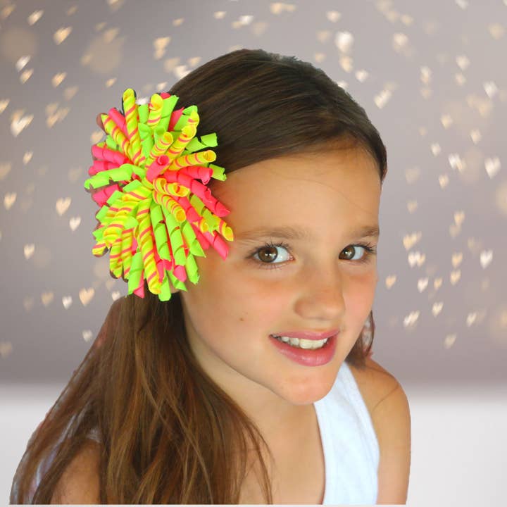 Korker Curly Corkscrew Hair Bow for wholesale by Chicky Chicky Bling Bling