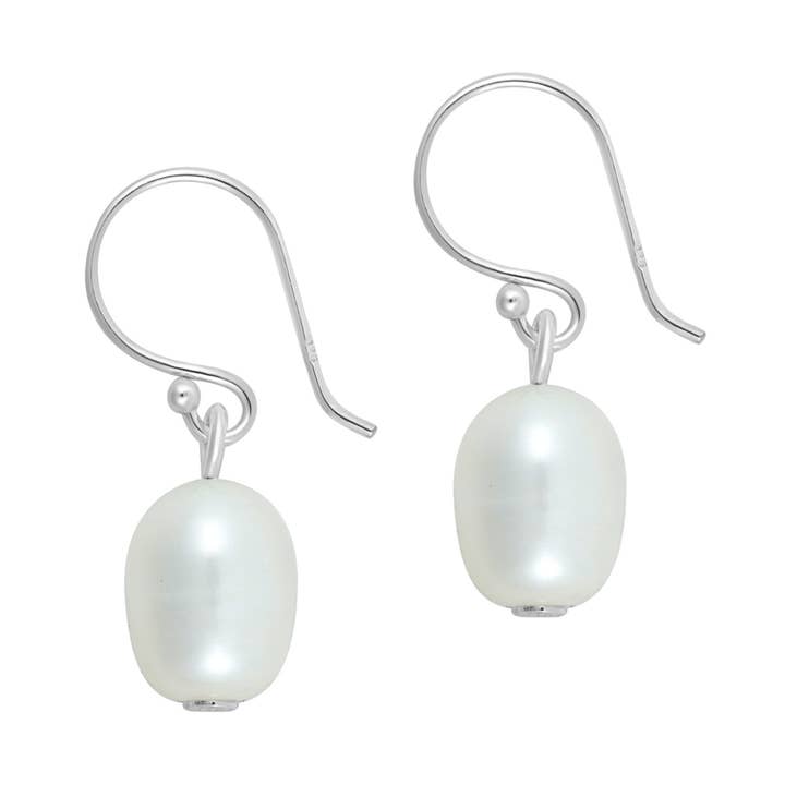 Brincos de Prata Esterlina com Pérola de Água Doce - (EUA-DDP) por atacado de Silver Jewellery Cavern Wholesale