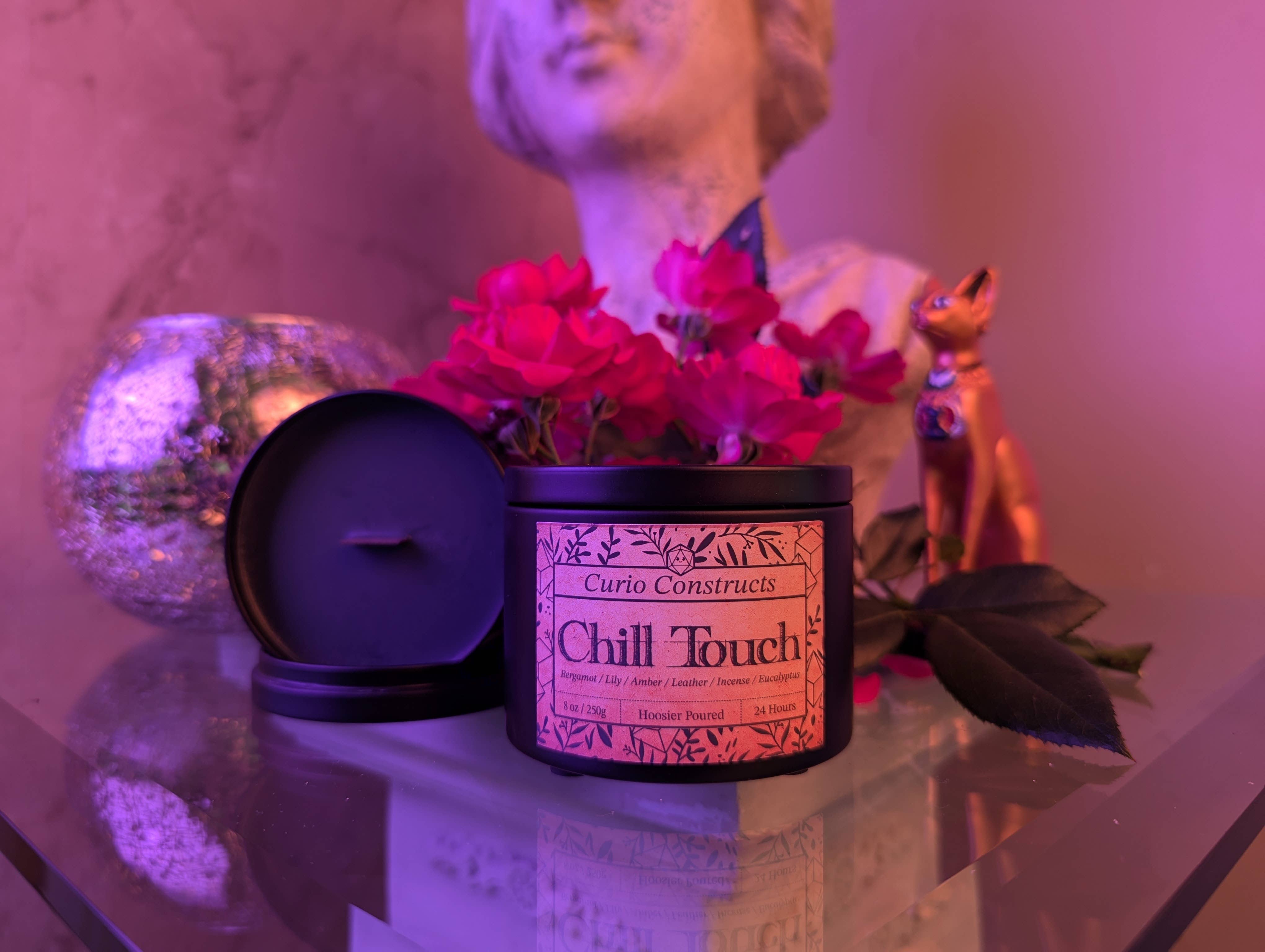 Curio Constructs - Wholesale Jar/Filled Candle - Chill Touch | Fantasy Soy Wax Wood Wick Candle1