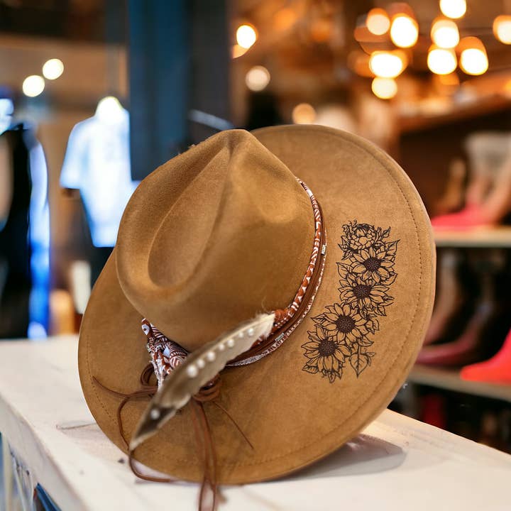 Zach Bryan Lyrics Burnt Hat Western Hat for wholesale by Wild Indigo