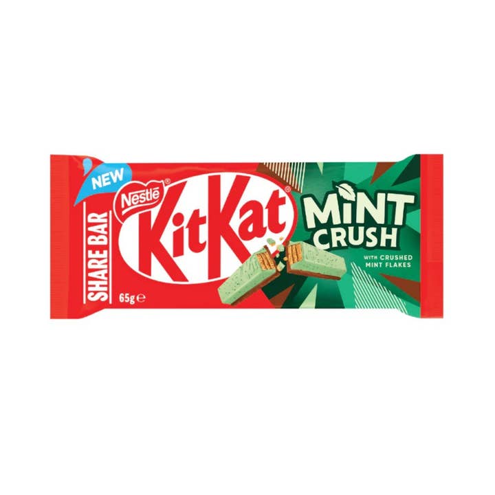 KitKat Mint Crush (Australia) 65g, 24 unidades. **BBD: 28/2/26 para venta al por mayor de Snack Daddy