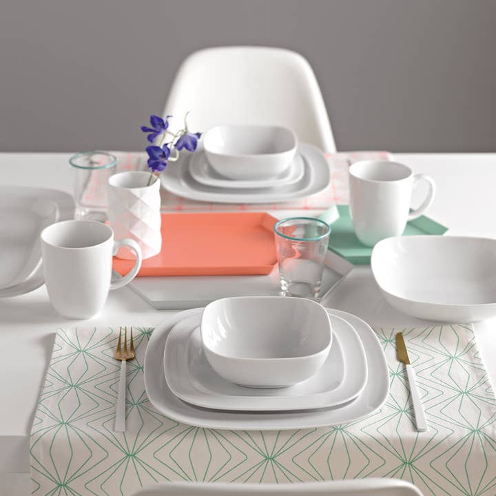 Denby - Wholesale Dinnerware Set - White Square 4 Pc Set1