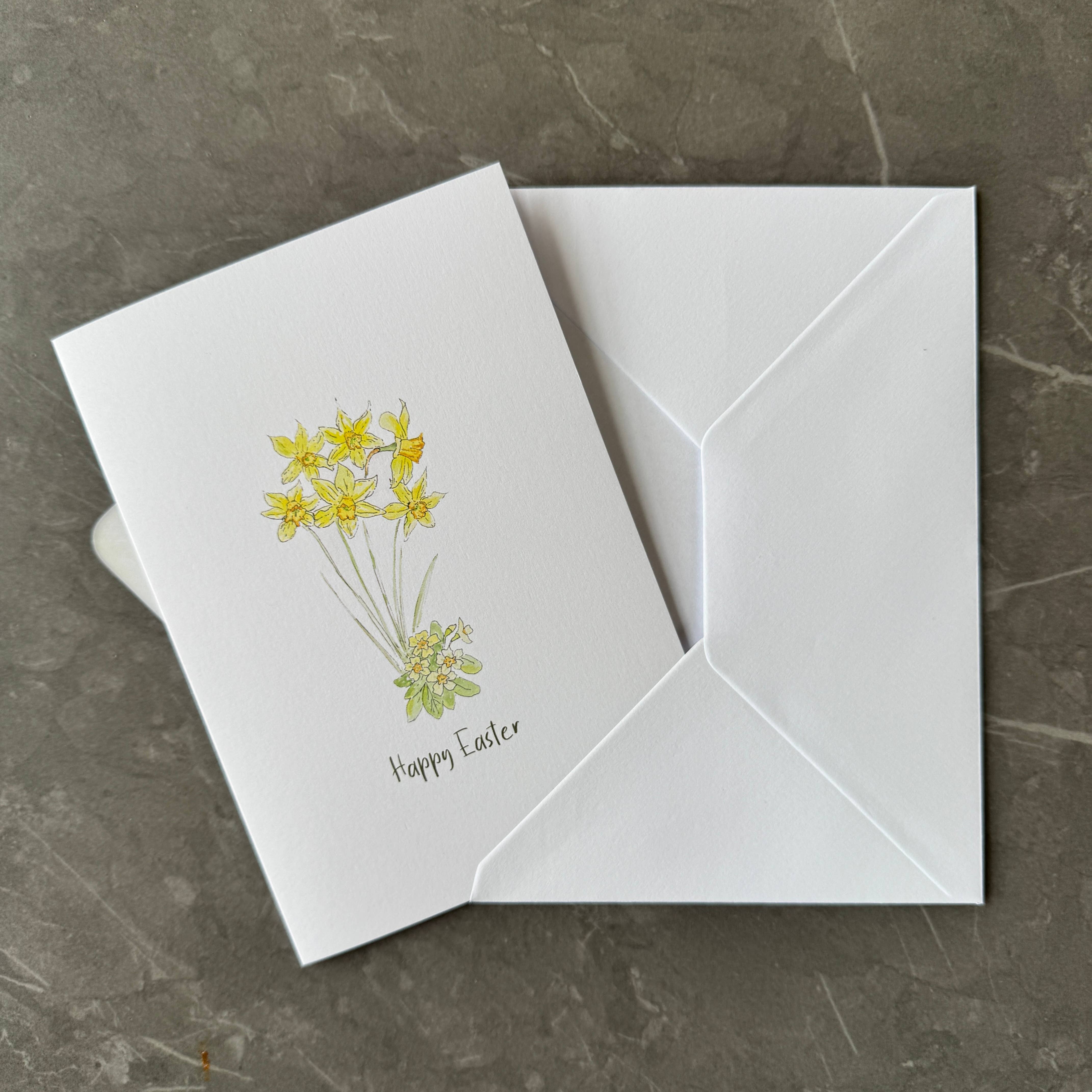 Tall Order - Wholesale Easter Card - Easter Card Pack of 8 with Daffodil & Primrose Illustration5