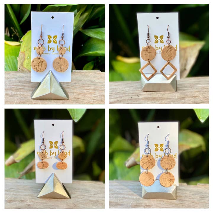mmb by hand - Wholesale Dangle Earrings - Sustainable Cork Earrings, Variety - 10 Count1