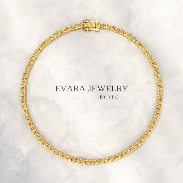 3 Carat Yellow Sapphire Tennis Bracelet in 14K/18K Yellow Gold for wholesale by Evara Jewelry