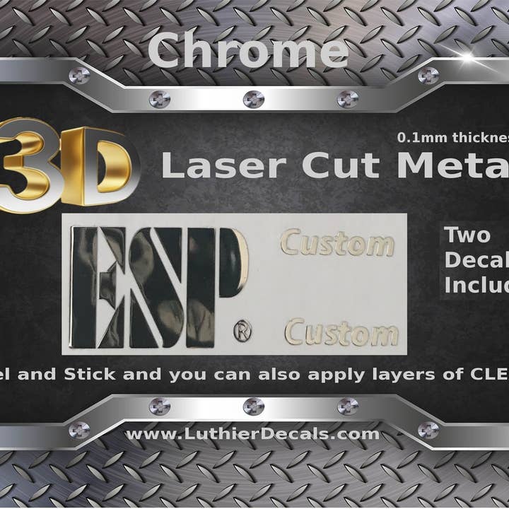 Autocollant laser en métal 3D Sadowsky pour guitare M32 pour la vente par Luthier decals