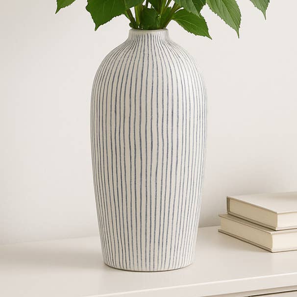 Glass Flawless Perryman Decorative Vase - White, 19 in. for wholesale by Sagebrook Home