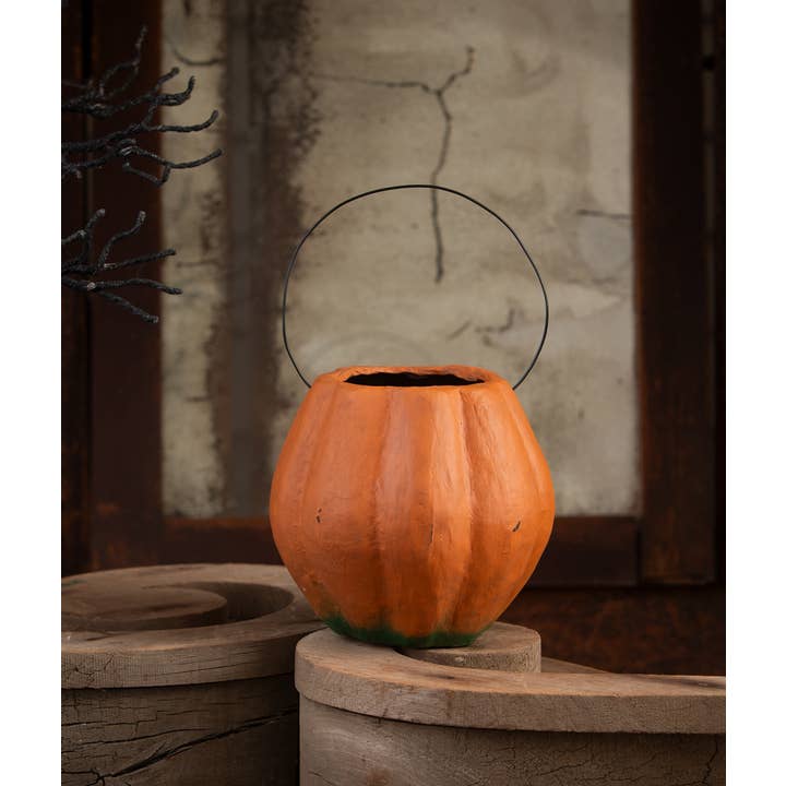 Bethany Lowe Designs - Wholesale Decorative Figurine - Scary Vintage Pumpkin Bucket Medium1