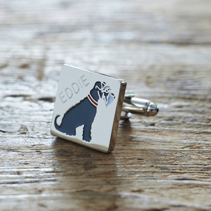 Sweet William Designs – wholesale Manschett-/skjortknappar - Herr – Manschettknappar - Schnauzer (Grå)2