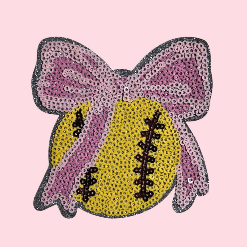 Rosie Posie Patches – wholesale Lapp – Paljett Softboll Rosett Påstrykbar Patch0