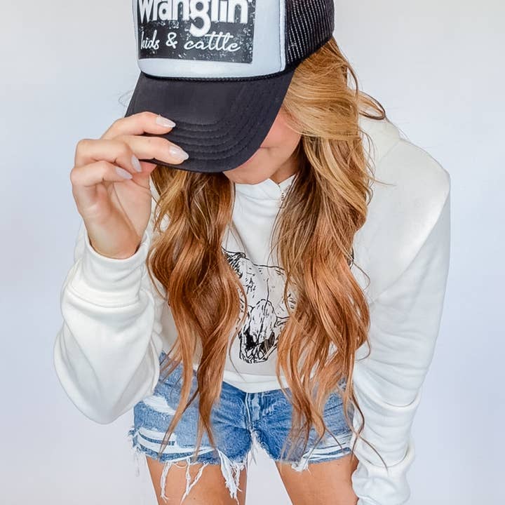 Lil' Grace - Wholesale Trucker Hat - Unisex - Wranglin' Kids and Cattle Trucker Hat