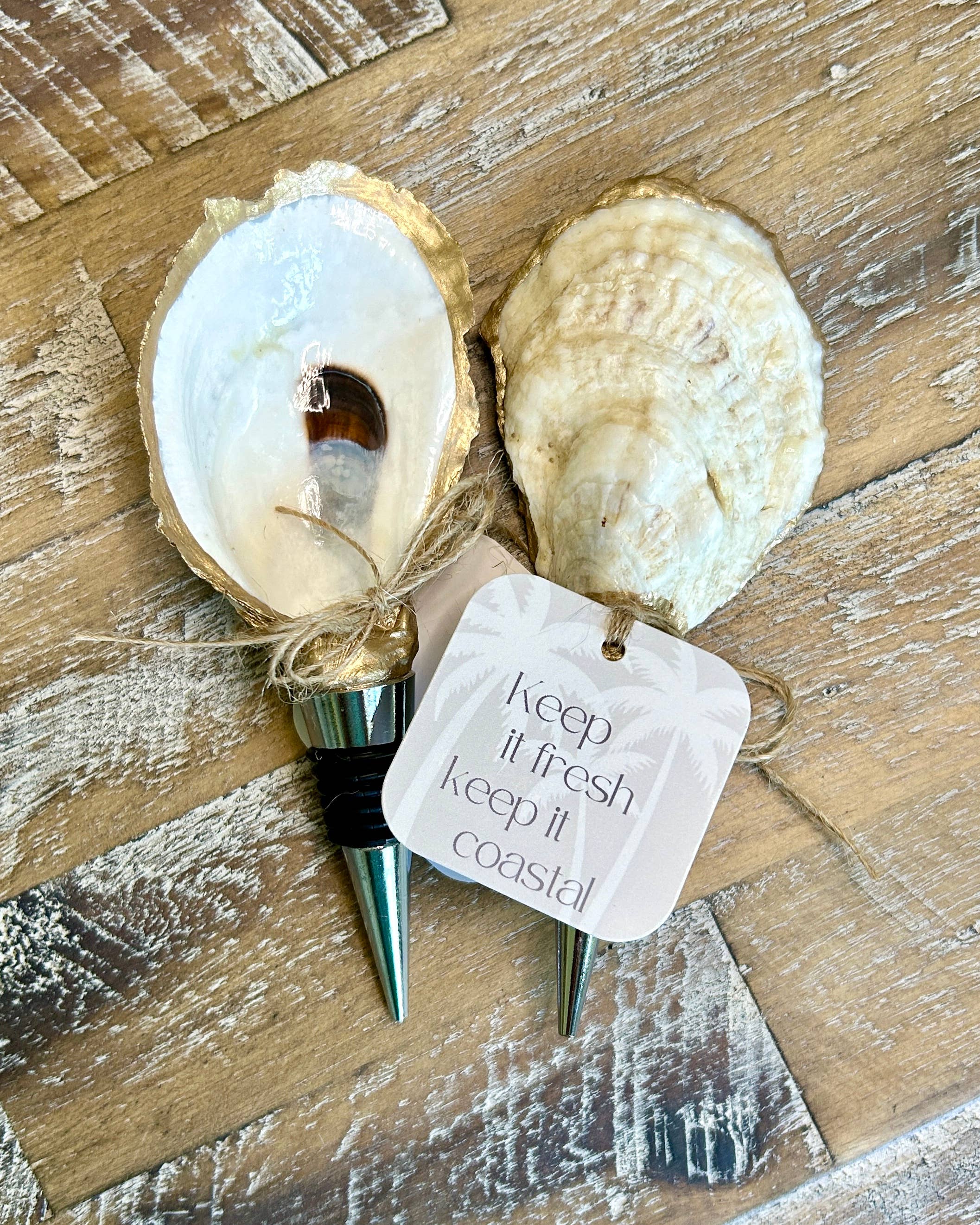 Coast and Cork - Wholesale Wine Stopper - Oyster Shell Coastal Bottle Stopper / Cork1