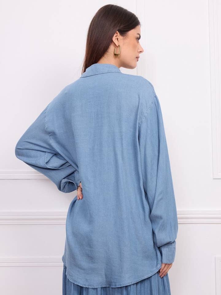 Lyocell denim blue shirt - Orice for wholesale on Faire4