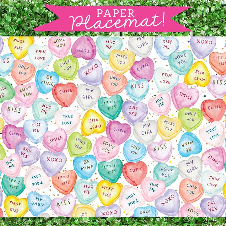 Valentine's Day Conversation Hearts Placemats for wholesale by billet-doux
