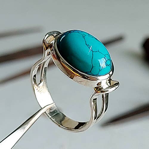 Crystal Earth Sterling - Wholesale Cocktail/Statement Ring - Bohemian Beginnings Sterling Ring - Turquoise