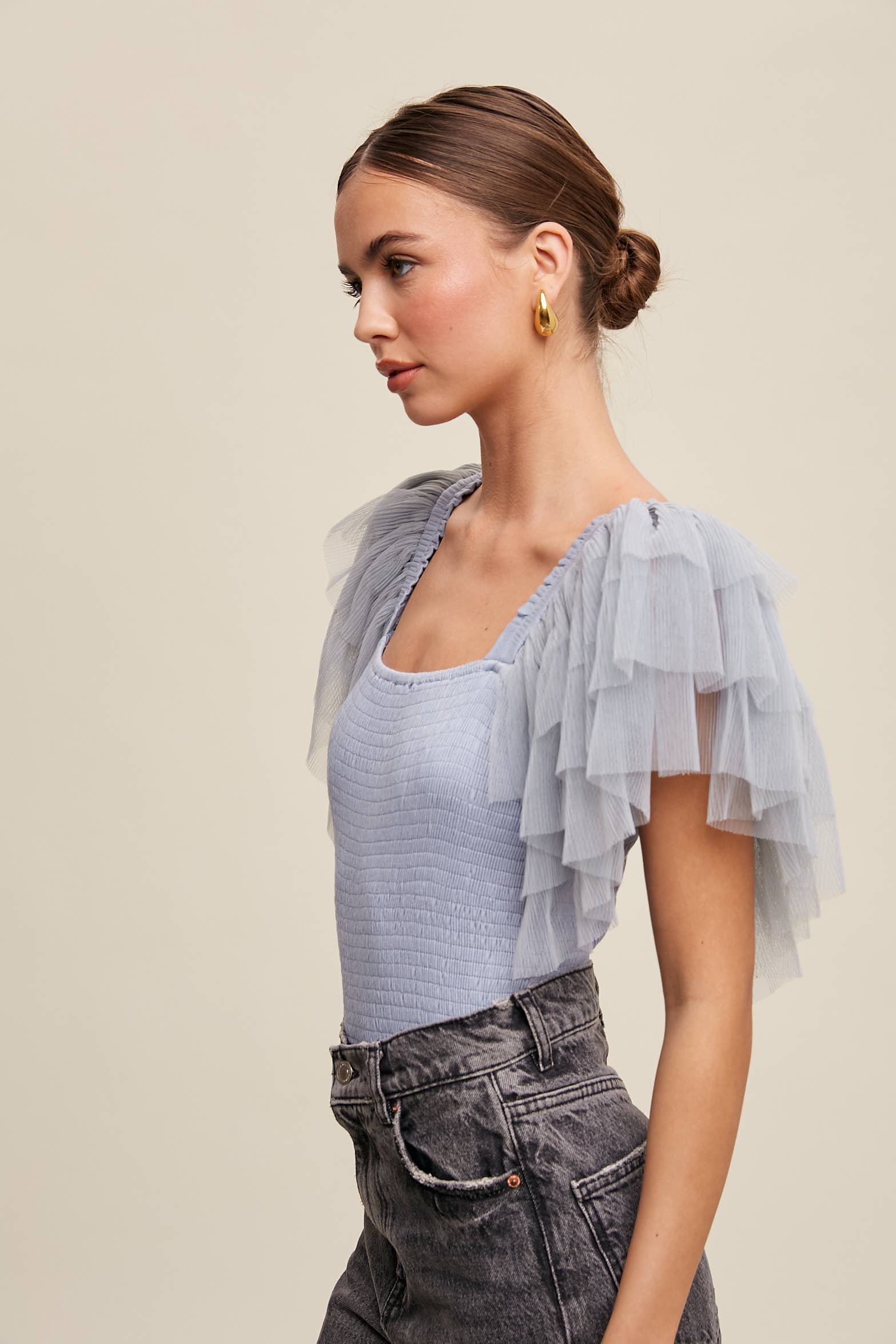 Listicle – Bodysuit - Mulher por atacado – Body Elegância Plissada39