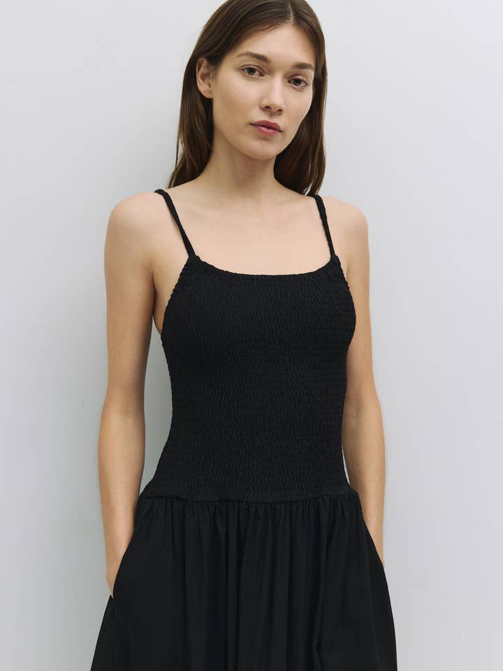 MOD REF - Wholesale Dress - Women's - The Marcella Dress | Smocked Fit and Flare Midi Dress