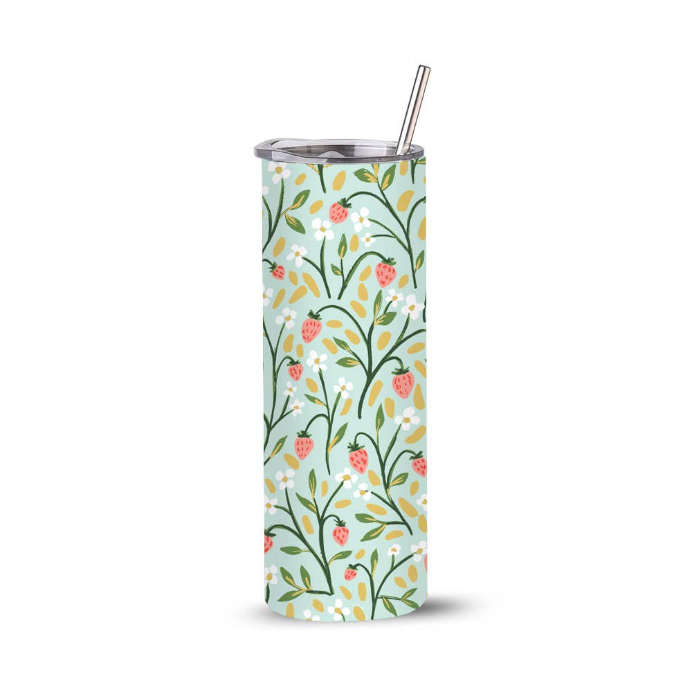 1canoe2 | One Canoe Two Paper Co. - Wholesale Insulated Mug/Tumbler - Strawberry Meadow 20oz Stainless Steel Skinny Tumbler1