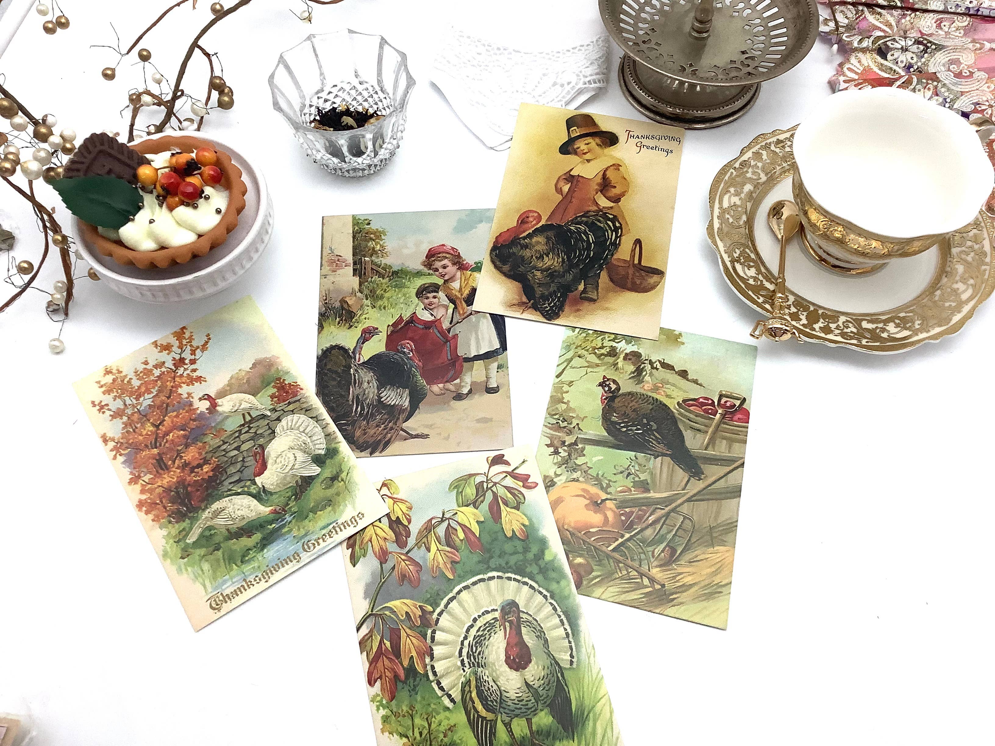 All Little Cute Things – Engroshandel Teposer – Te med postkort med græskarkrydderi vintage Thanksgiving3