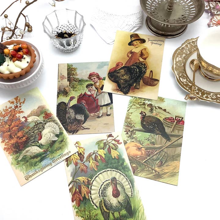 All Little Cute Things – Engroshandel Teposer – Te med postkort med græskarkrydderi vintage Thanksgiving3