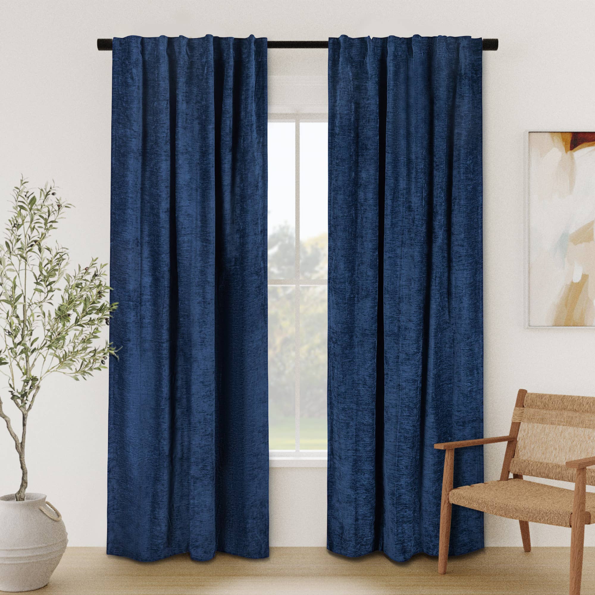 Awesome Home - Wholesale Curtain - Chenille Room Darkening Back Tab Curtain, 1 Panel, 52"x96"42