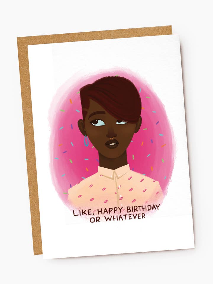 Carte d'anniversaire sarcastique « Happy Birthday or Whatever » pour la vente par Jade Fisher