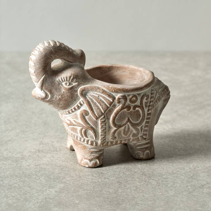 Ten Thousand Villages - Wholesale Candle Holder - Terracotta Elephant Candleholder
