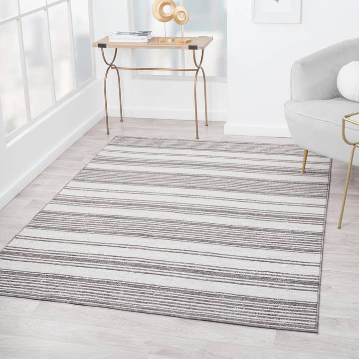 Eastgate Striped PET Yarn Indoor/Outdoor Area Rug for wholesale by LR Home
