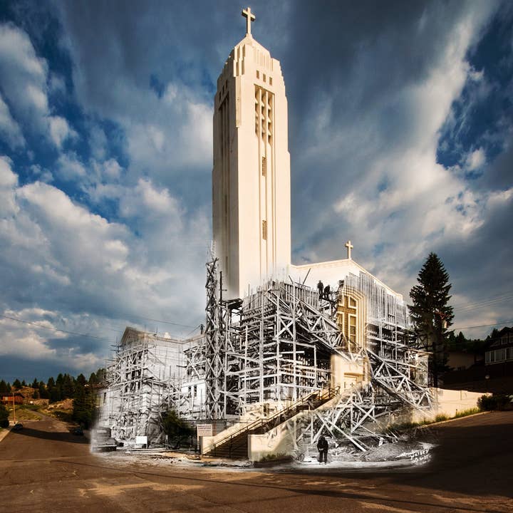 Immaculate Conception Church - Matted Print for wholesale by Time Travel Art