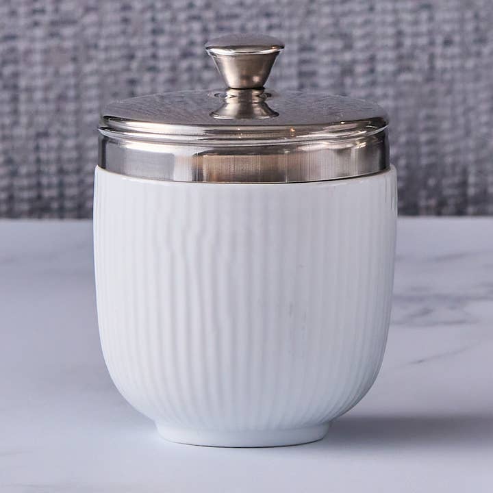 Fluted Egg Coddler White for wholesale by The DRH Collection BV