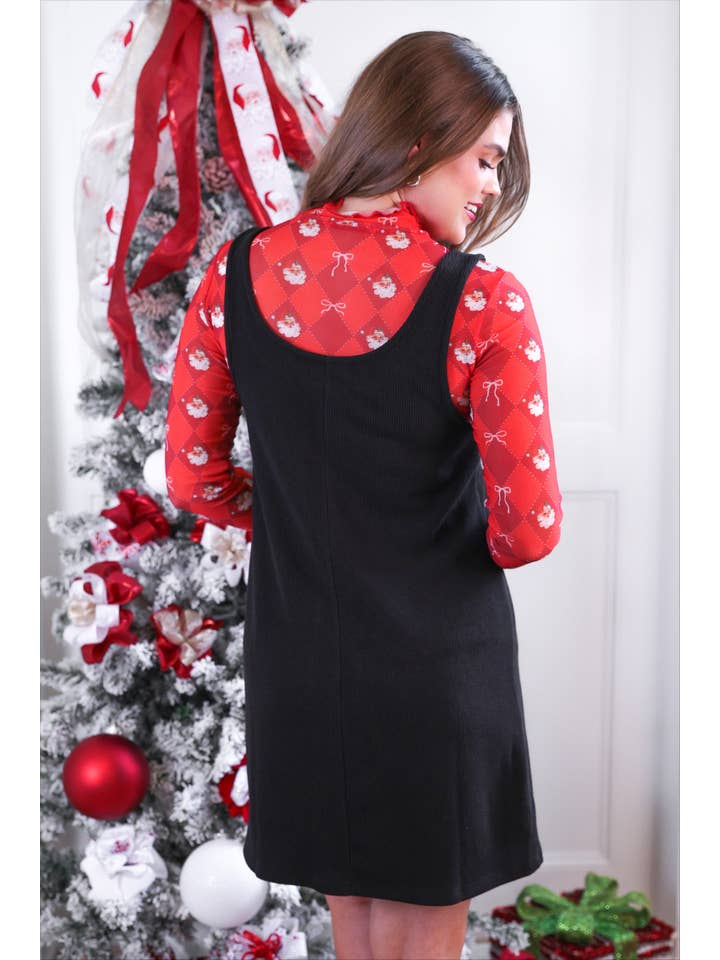 Rory Ribbed Jumper Dress- Black for wholesale on Faire9