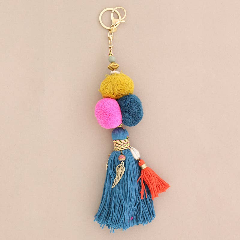 Sonata - Wholesale Keychain - Women's - Ethnic Keychain with Tassel Pompons6